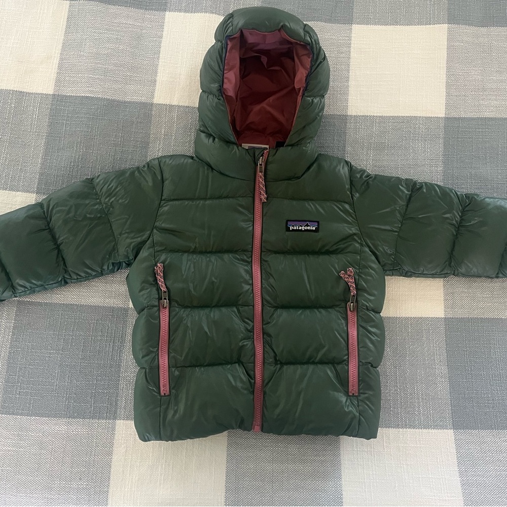 Patagonia Green & Pink Puffer Jacket - Size 2T